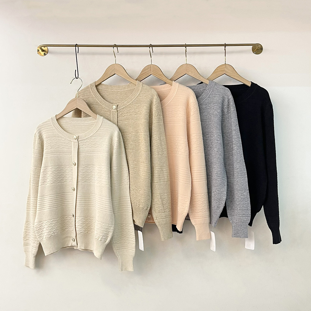 精緻波浪織紋針織上衣,evaviva,99-AL7277,精緻波浪織紋針織上衣,領500,999免運