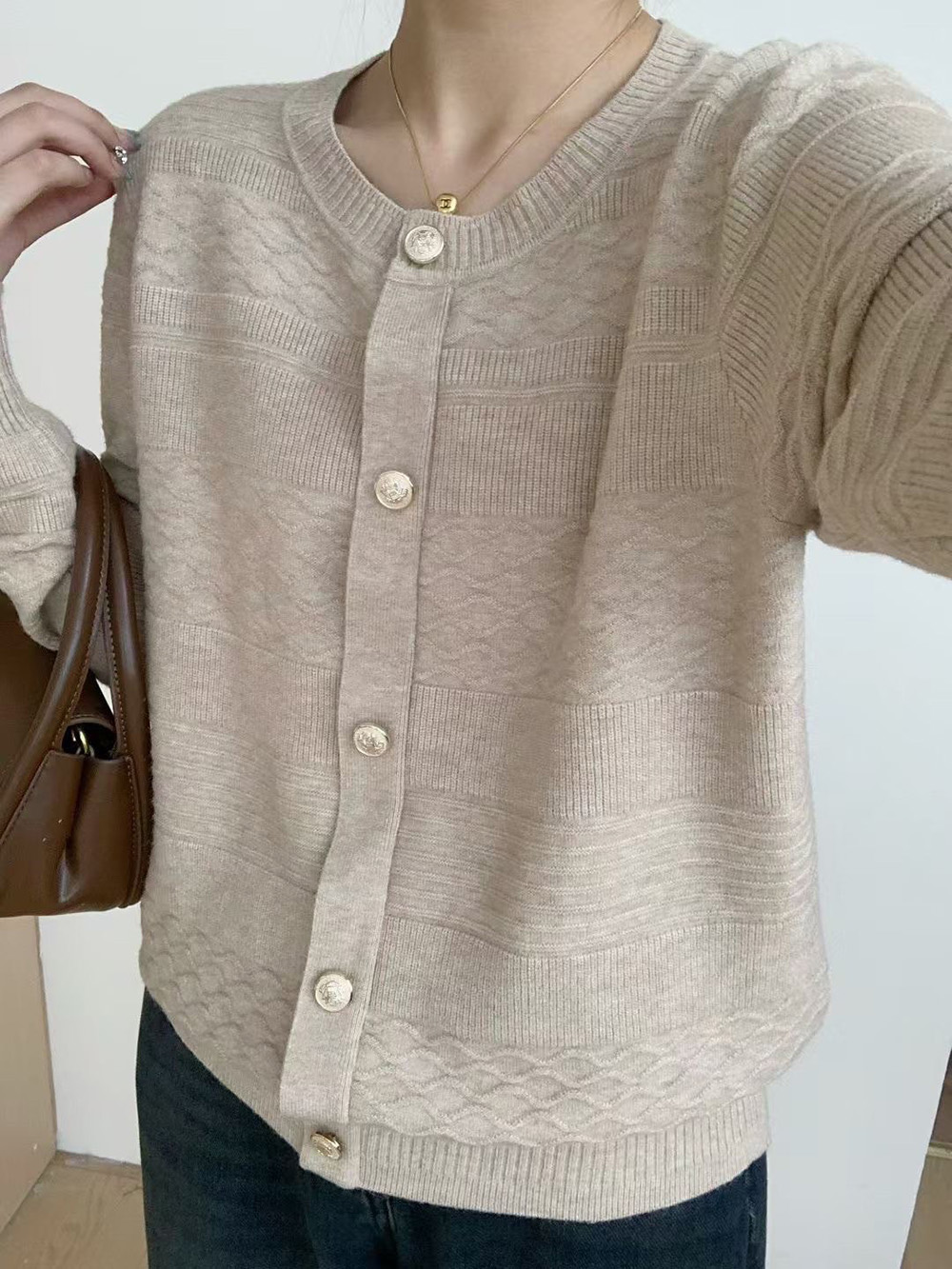 精緻波浪織紋針織上衣,evaviva,99-AL7277,精緻波浪織紋針織上衣,領500,999免運