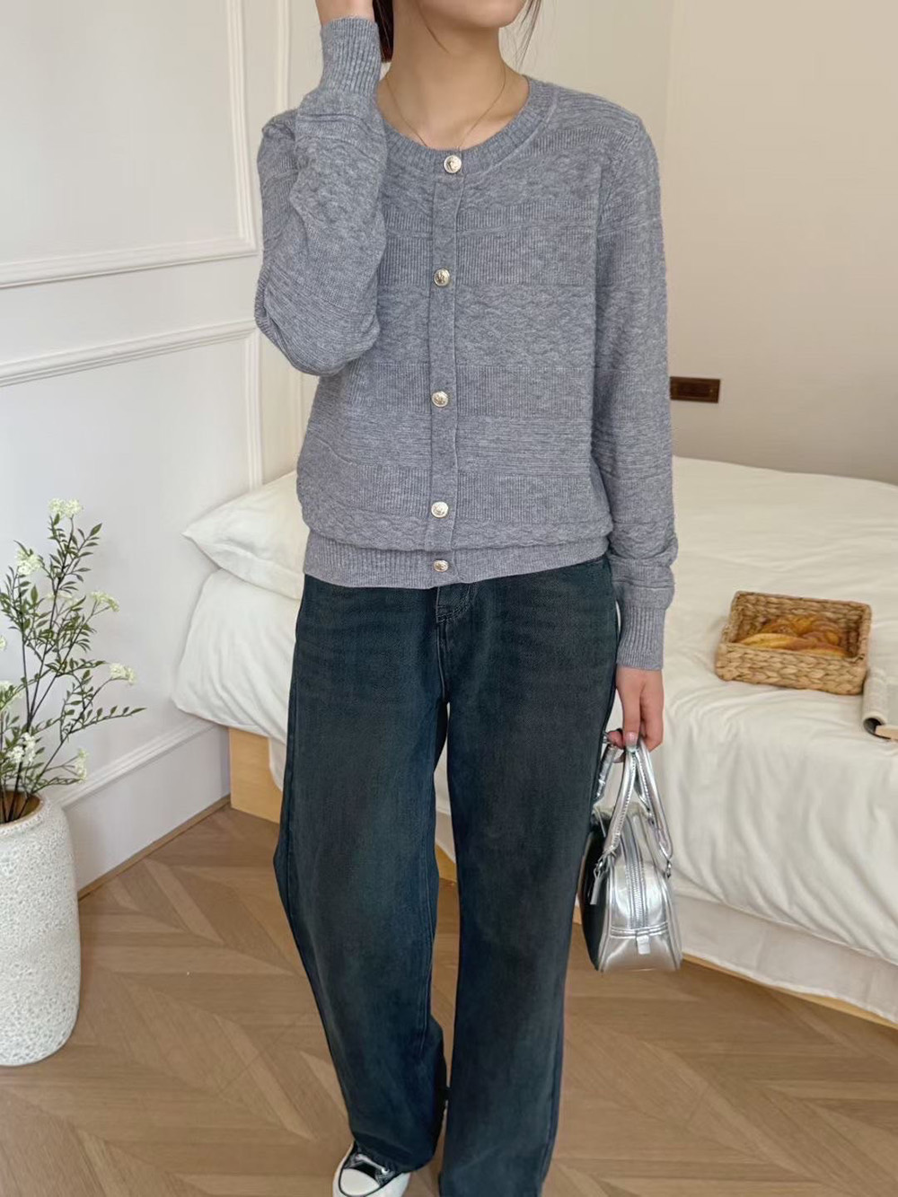 精緻波浪織紋針織上衣,evaviva,99-AL7277,精緻波浪織紋針織上衣,領500,999免運