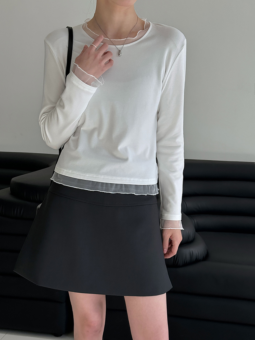 蕾絲木耳邊內磨毛上衣,evaviva,U2-ZA09168,蕾絲木耳邊內磨毛上衣,周新品優惠,NEWARRIVAL