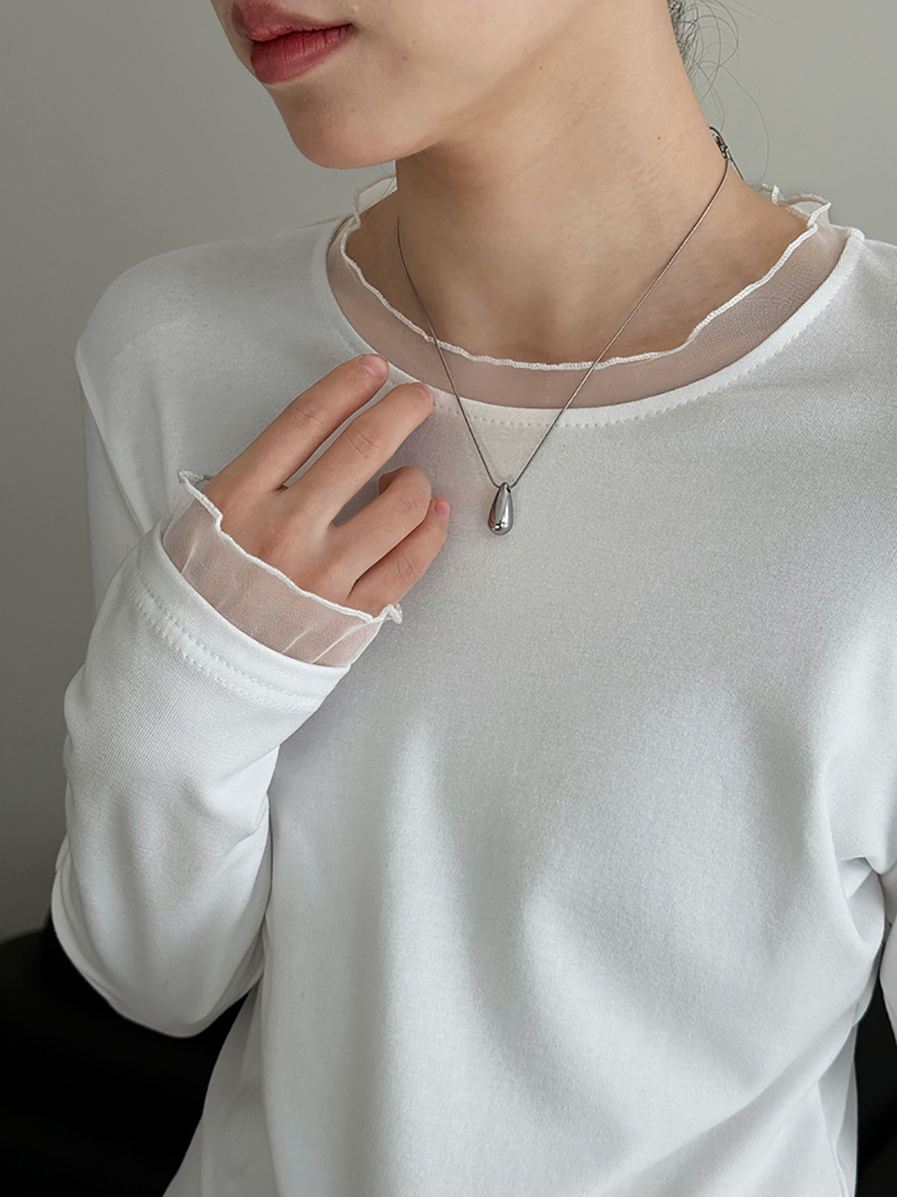 蕾絲木耳邊內磨毛上衣,evaviva,U2-ZA09168,蕾絲木耳邊內磨毛上衣,周新品優惠,NEWARRIVAL