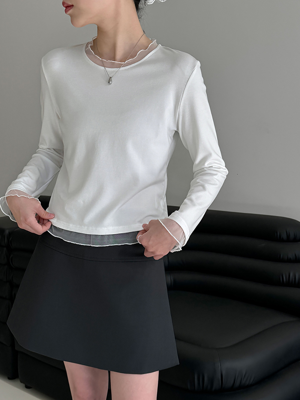 蕾絲木耳邊內磨毛上衣,evaviva,U2-ZA09168,蕾絲木耳邊內磨毛上衣,周新品優惠,NEWARRIVAL