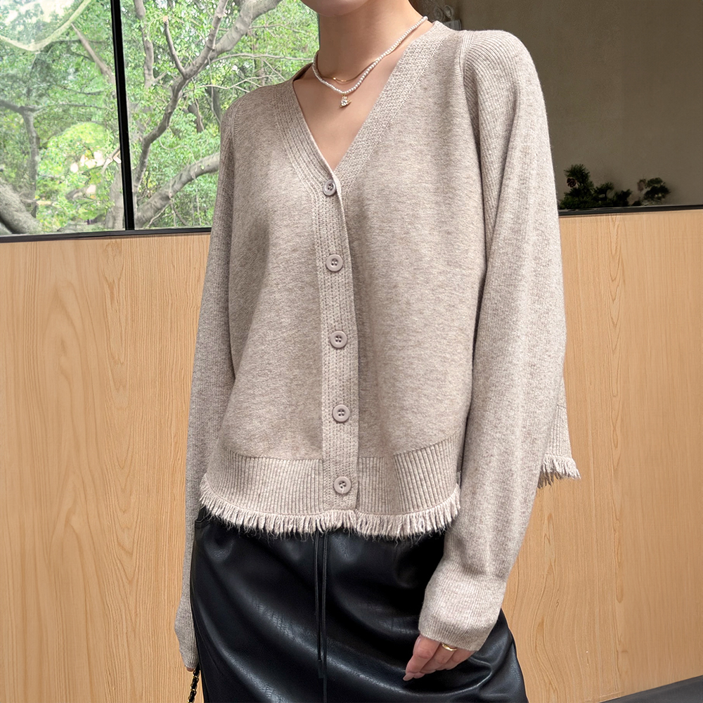 溫柔流蘇下擺針織外套