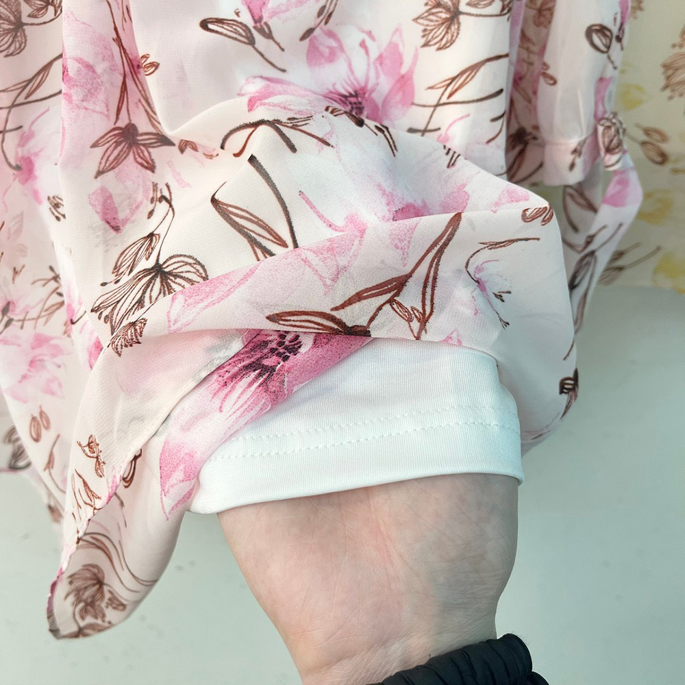 優雅雪紡植物印花上衣,evaviva,99-AL6664,優雅雪紡植物印花上衣,領500,999免運