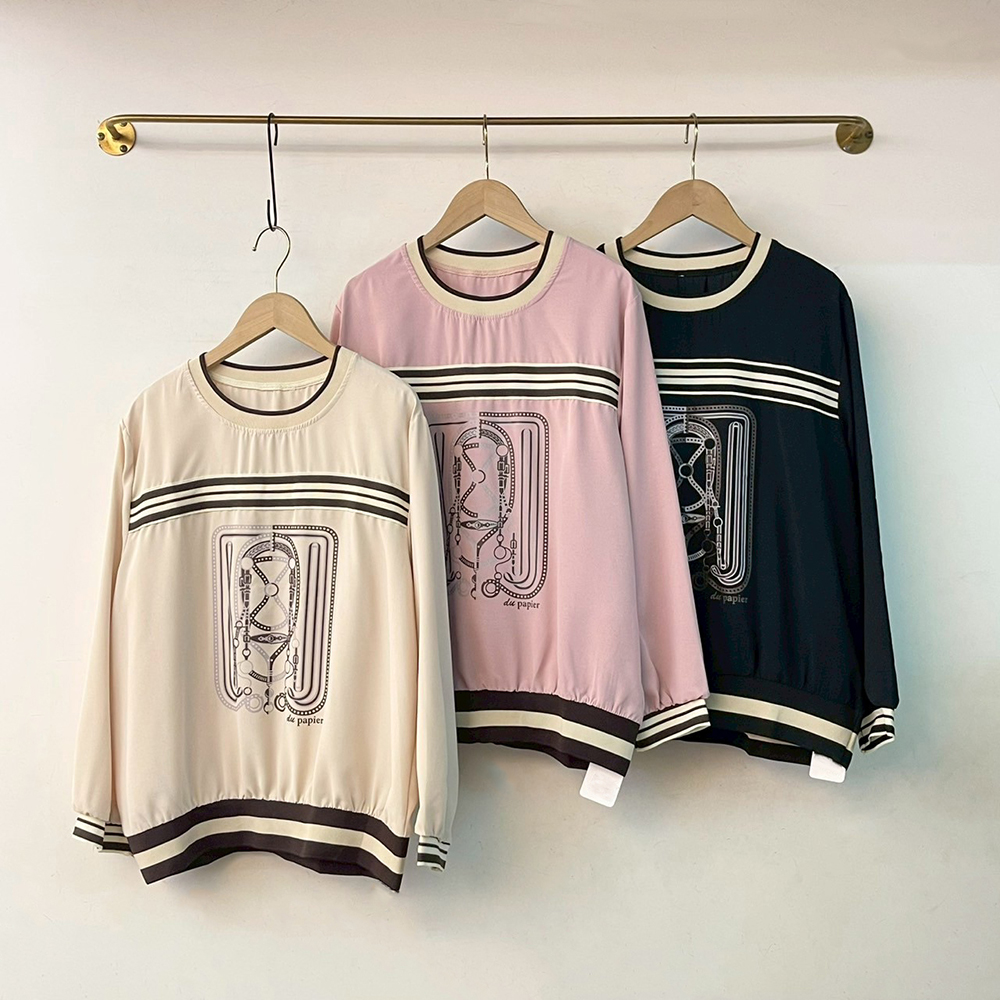 休閒印花拼接感上衣,evaviva,99-AL7011,休閒印花拼接感上衣,領500,999免運