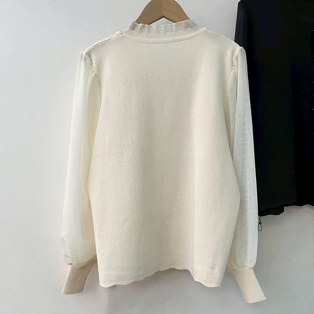 針織開衩拼接袖上衣,evaviva,99-AL7025,針織開衩拼接袖上衣,領500,999免運