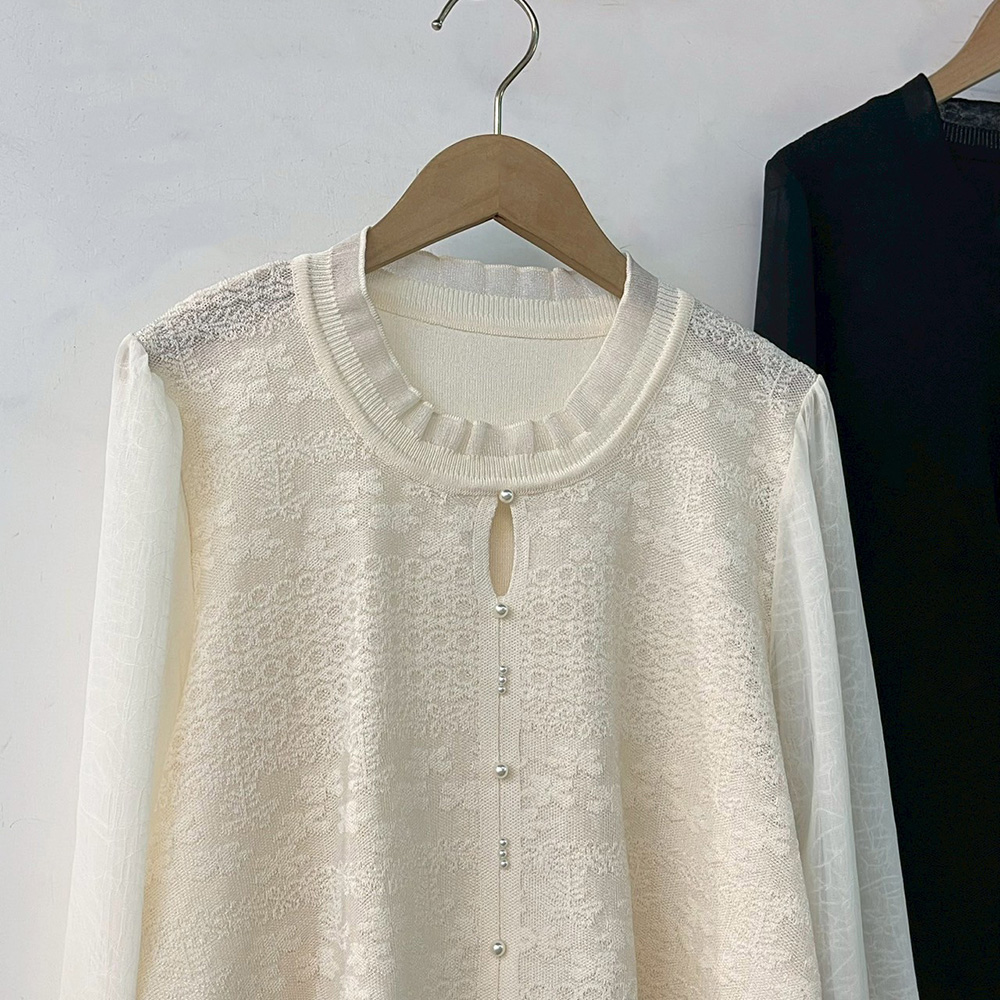 針織開衩拼接袖上衣,evaviva,99-AL7025,針織開衩拼接袖上衣,領500,999免運