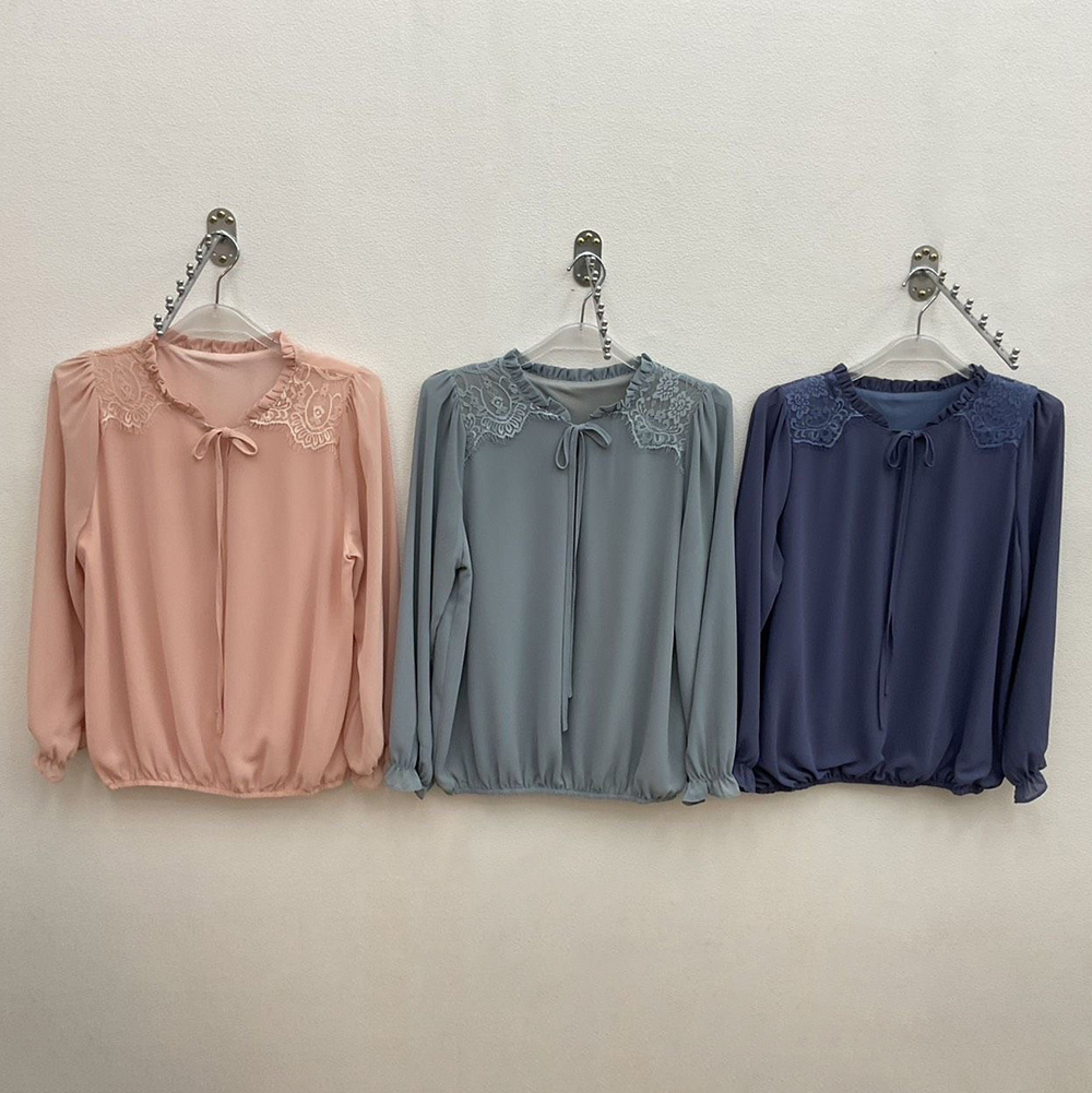 蕾絲拼接V領綁帶上衣,evaviva,99-AT7085,蕾絲拼接V領綁帶上衣,領500,999免運