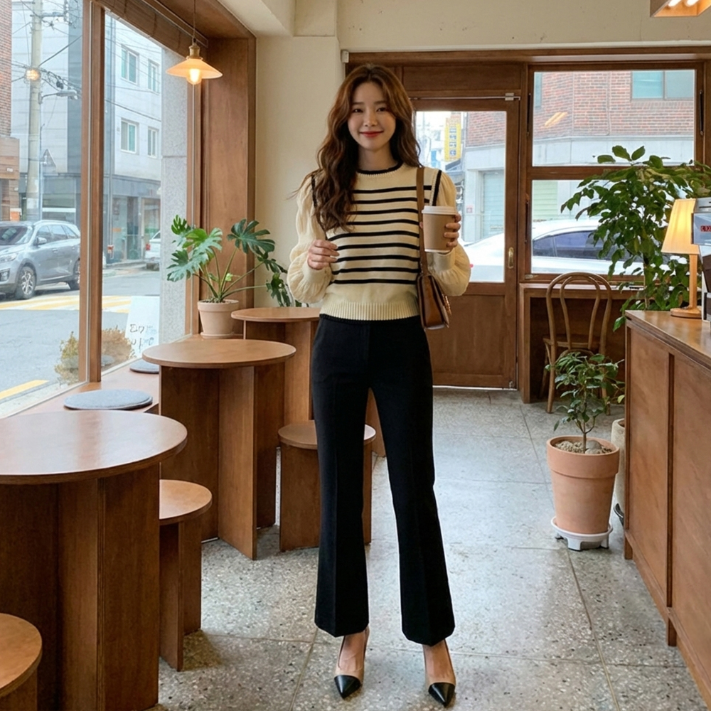 假兩件針織拼接上衣