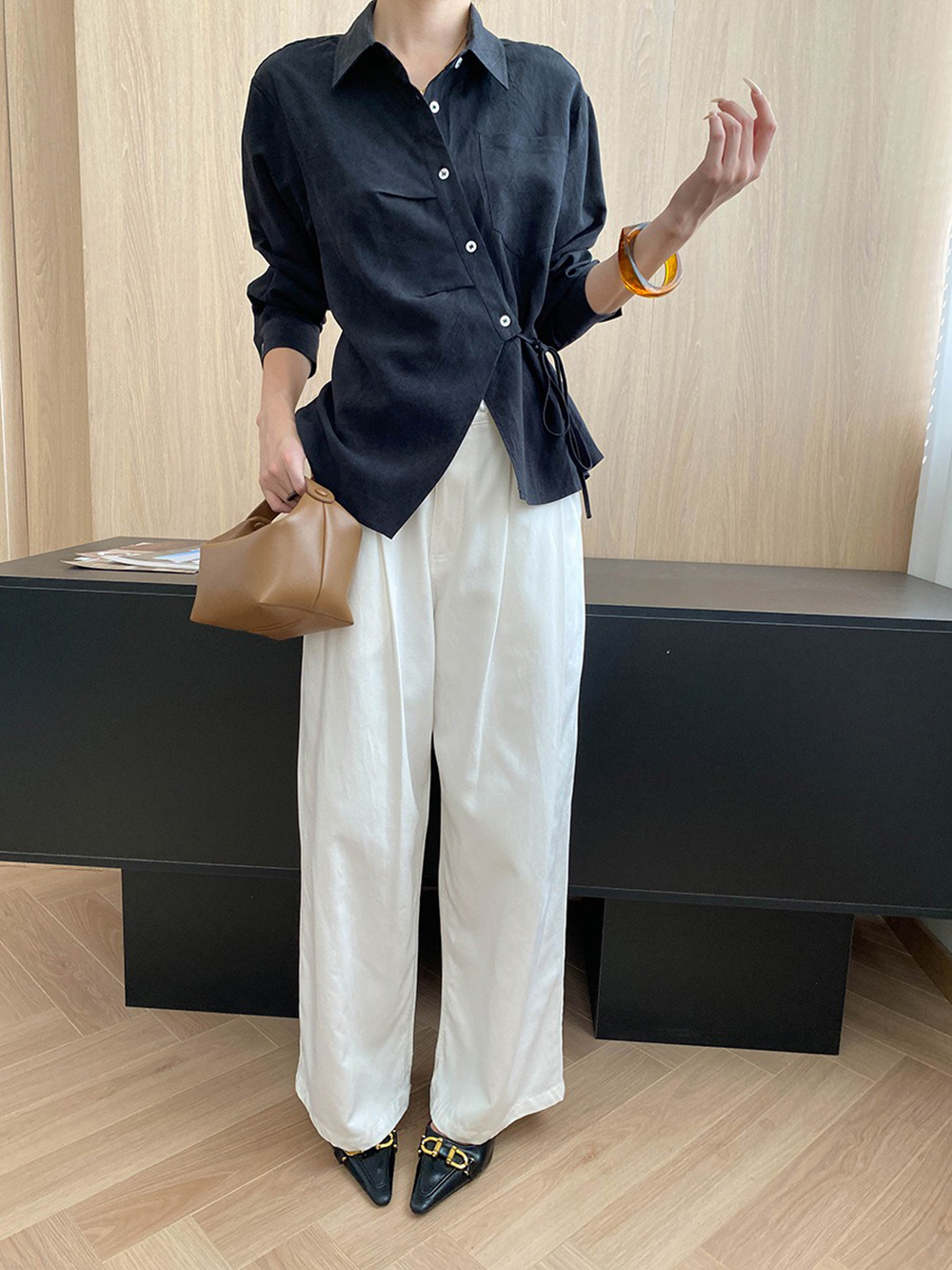 天絲綁帶收腰設計襯衫,evaviva,4N-ZA09173,天絲綁帶收腰設計襯衫,周新品優惠,NEWARRIVAL