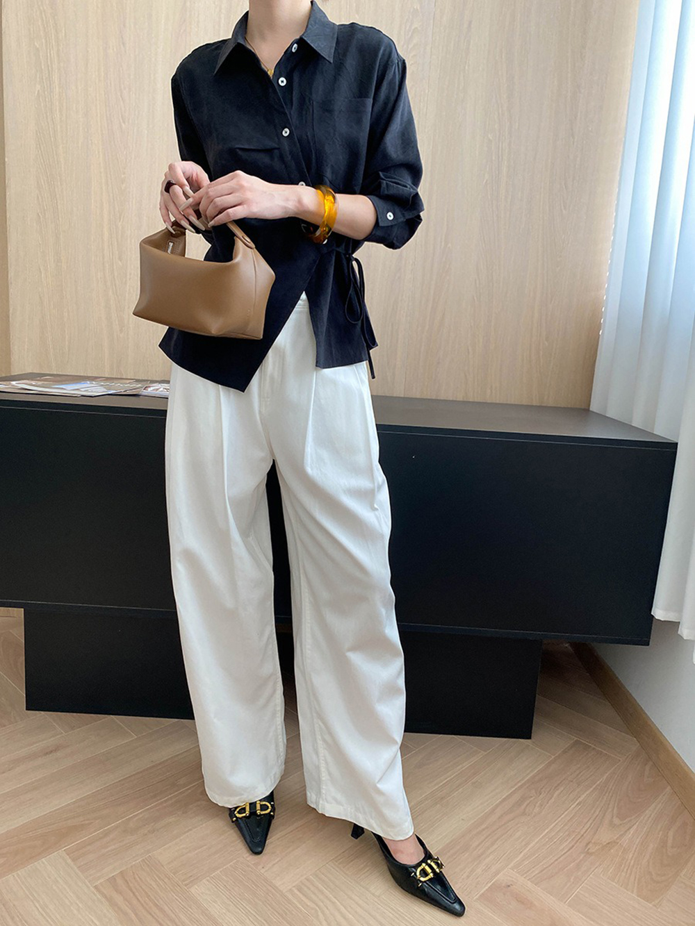 天絲綁帶收腰設計襯衫,evaviva,4N-ZA09173,天絲綁帶收腰設計襯衫,周新品優惠,NEWARRIVAL