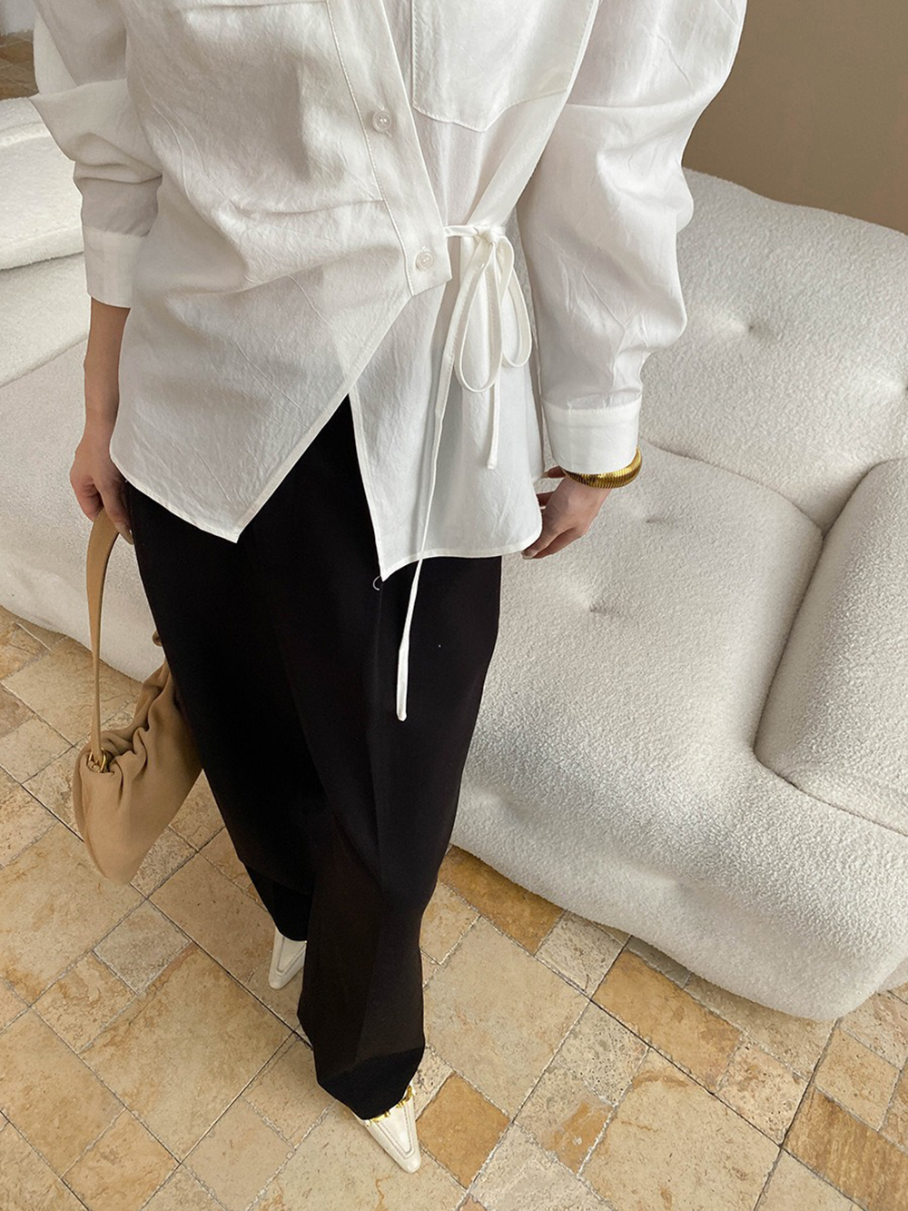 天絲綁帶收腰設計襯衫,evaviva,4N-ZA09173,天絲綁帶收腰設計襯衫,周新品優惠,NEWARRIVAL