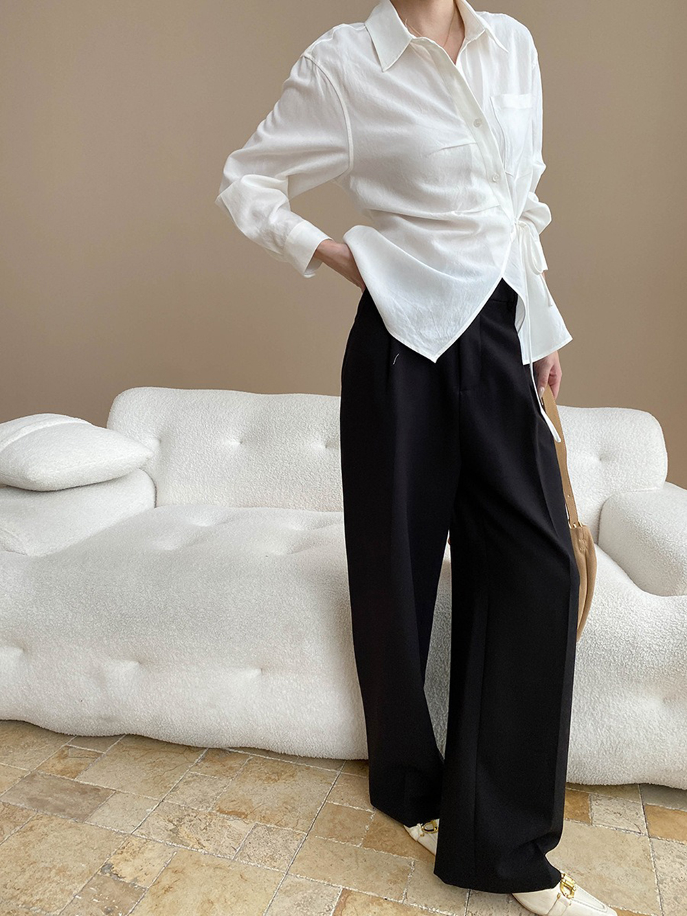 天絲綁帶收腰設計襯衫,evaviva,4N-ZA09173,天絲綁帶收腰設計襯衫,周新品優惠,NEWARRIVAL