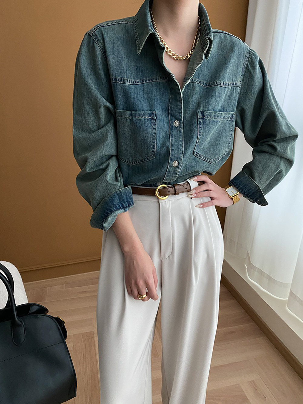 經典復古水洗牛仔襯衫,evaviva,4N-ZA09177,經典復古水洗牛仔襯衫,周新品優惠,NEWARRIVAL