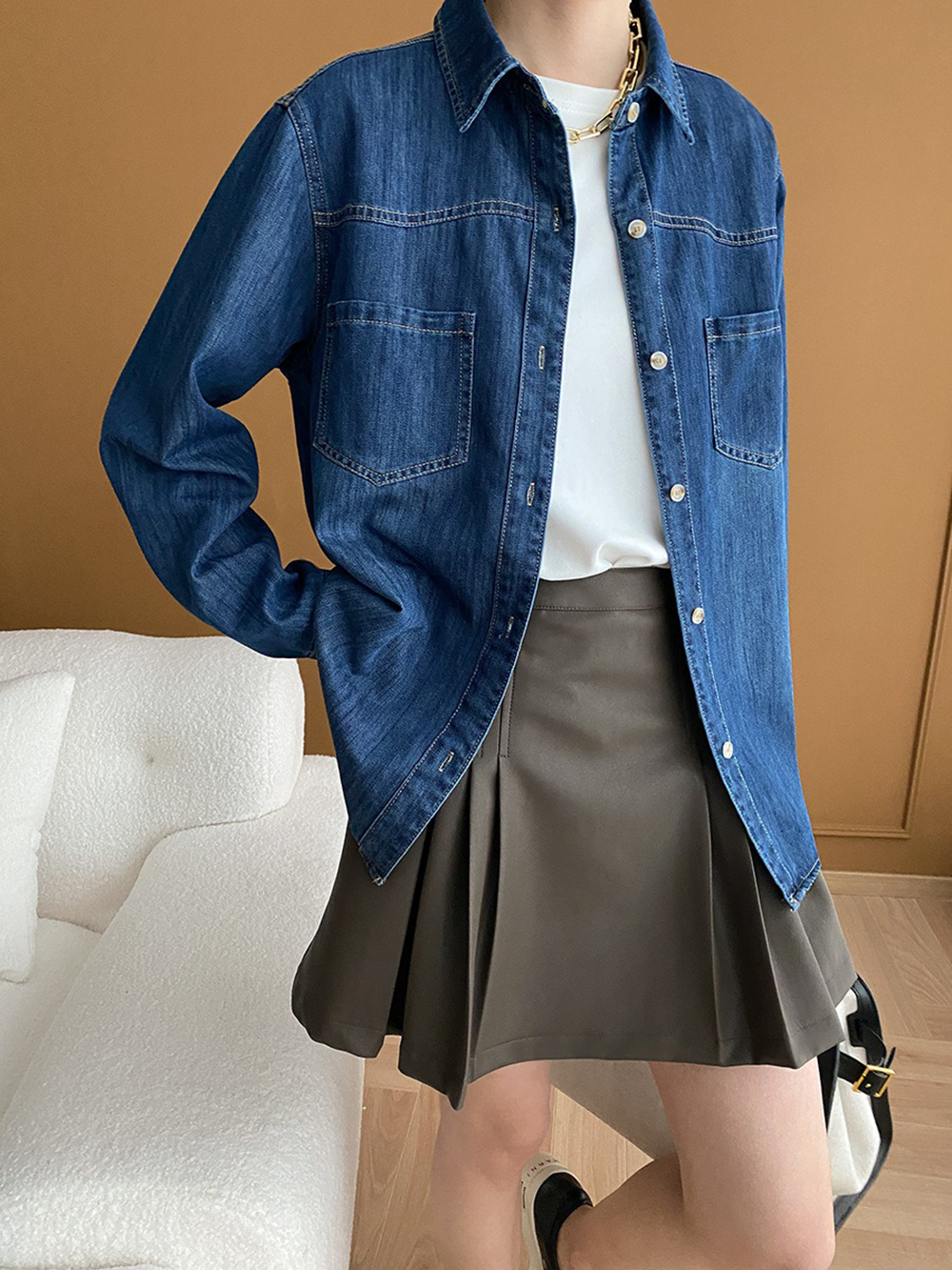 經典復古水洗牛仔襯衫,evaviva,4N-ZA09177,經典復古水洗牛仔襯衫,周新品優惠,NEWARRIVAL