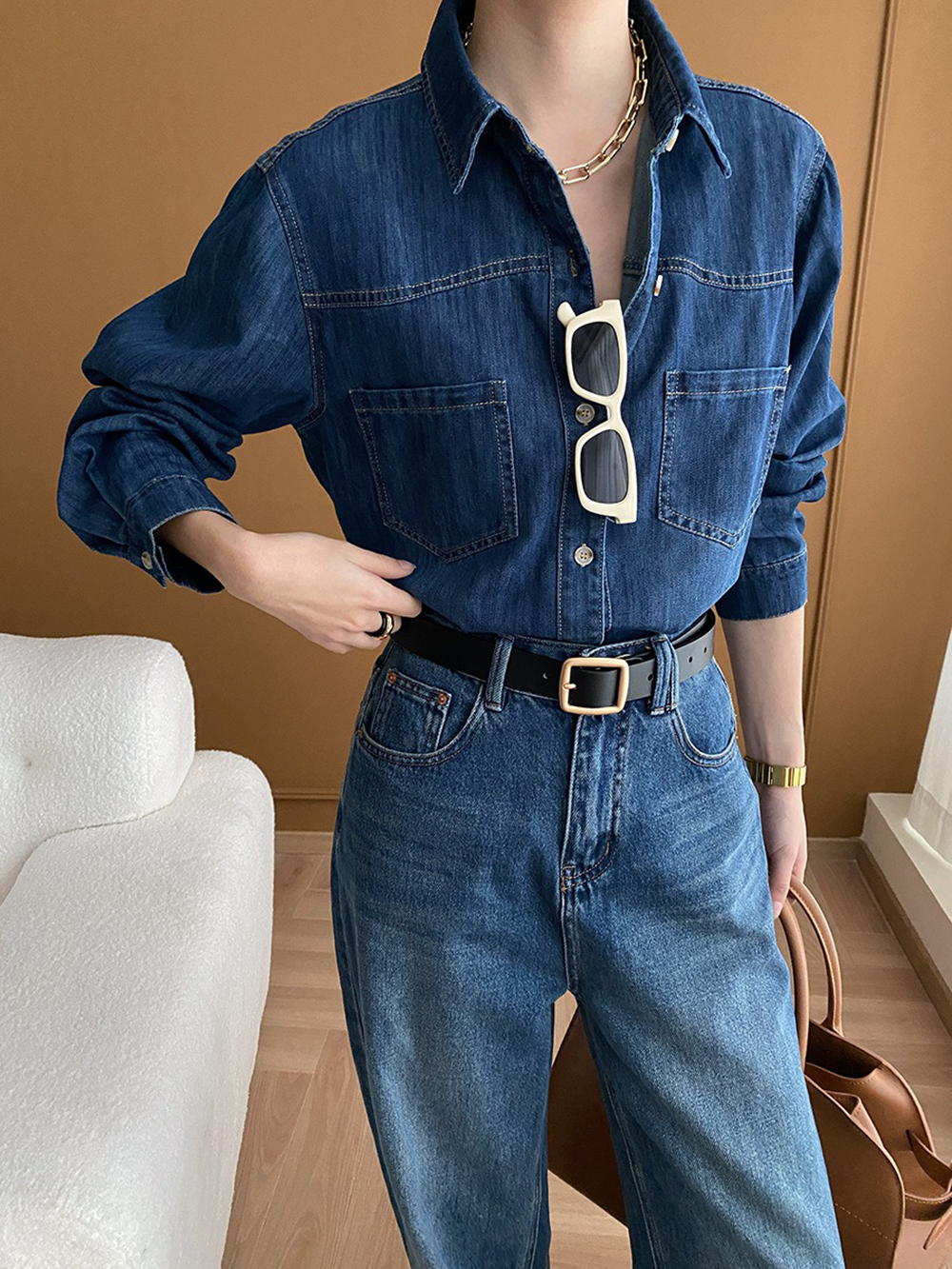 經典復古水洗牛仔襯衫,evaviva,4N-ZA09177,經典復古水洗牛仔襯衫,周新品優惠,NEWARRIVAL