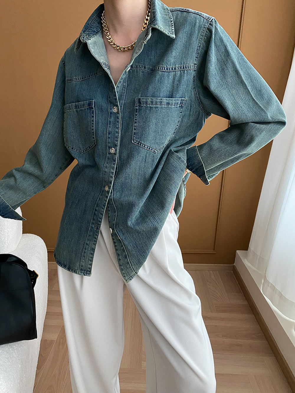 經典復古水洗牛仔襯衫,evaviva,4N-ZA09177,經典復古水洗牛仔襯衫,周新品優惠,NEWARRIVAL