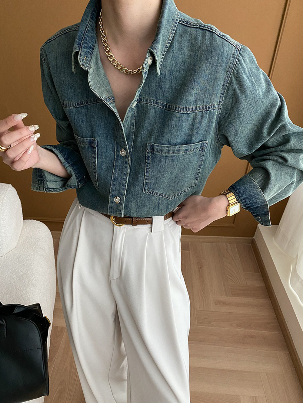 經典復古水洗牛仔襯衫,evaviva,4N-ZA09177,經典復古水洗牛仔襯衫,周新品優惠,NEWARRIVAL