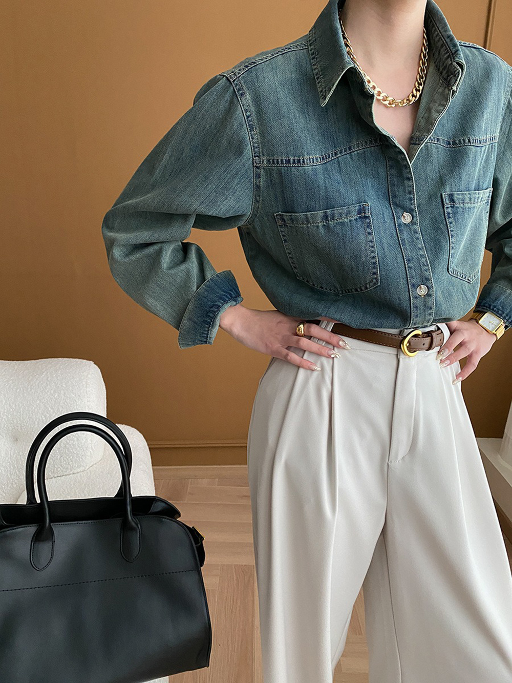 經典復古水洗牛仔襯衫,evaviva,4N-ZA09177,經典復古水洗牛仔襯衫,周新品優惠,NEWARRIVAL