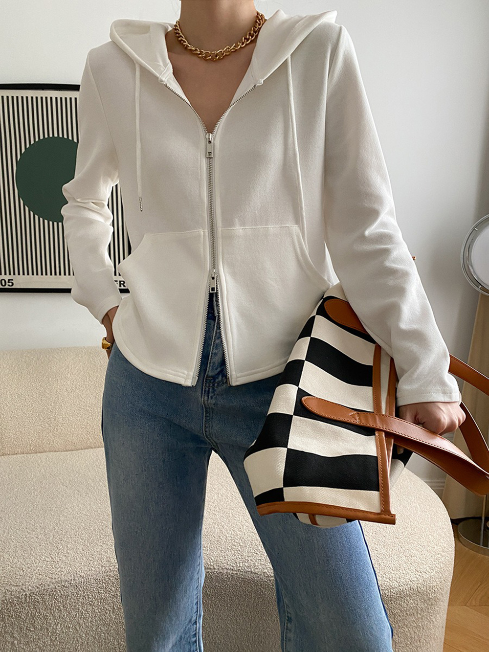 雙拉鍊設計連帽外套,evaviva,4N-ZF09176,雙拉鍊設計連帽外套,周新品優惠,NEWARRIVAL