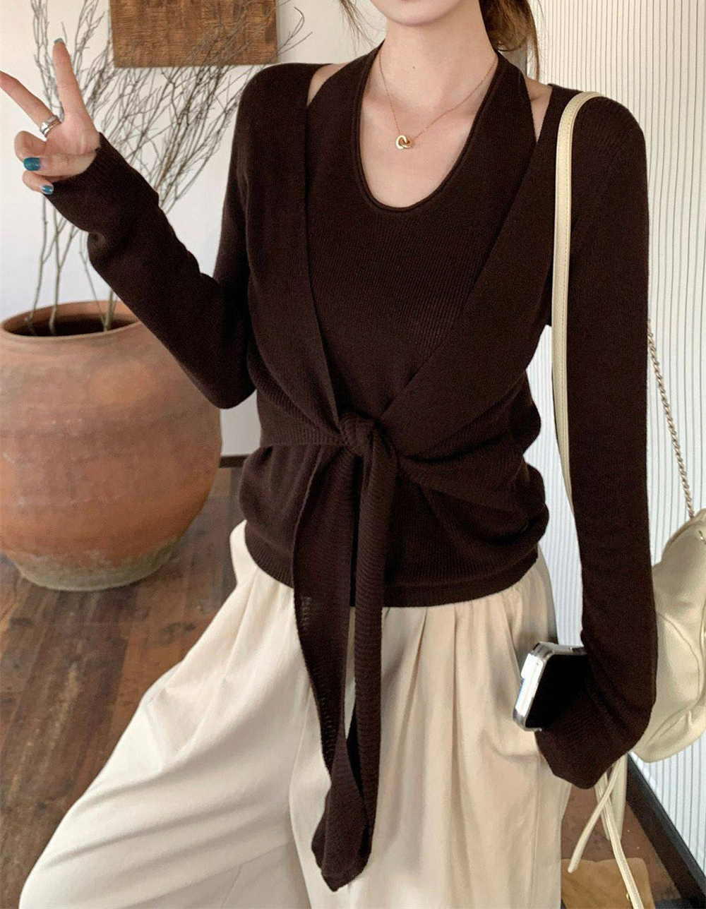 掛脖綁帶假兩件上衣,evaviva,8C-GE7405,掛脖綁帶假兩件上衣,周新品優惠,NEWARRIVAL