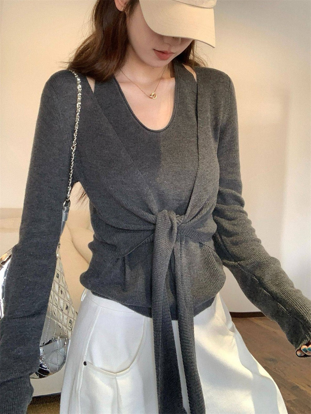 掛脖綁帶假兩件上衣,evaviva,8C-GE7405,掛脖綁帶假兩件上衣,周新品優惠,NEWARRIVAL