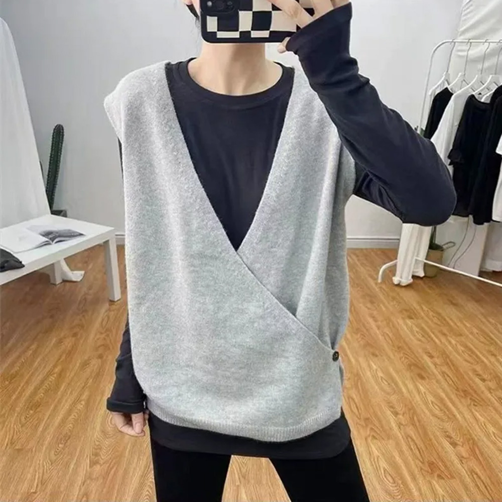 不規則針織V領背心,evaviva,8C-GS7414,不規則針織V領背心,周新品優惠,NEWARRIVAL