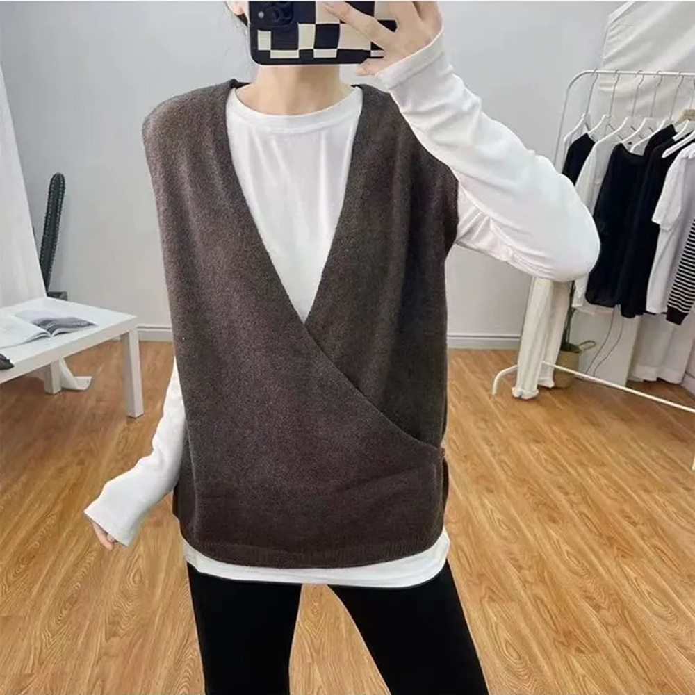 不規則針織V領背心,evaviva,8C-GS7414,不規則針織V領背心,周新品優惠,NEWARRIVAL