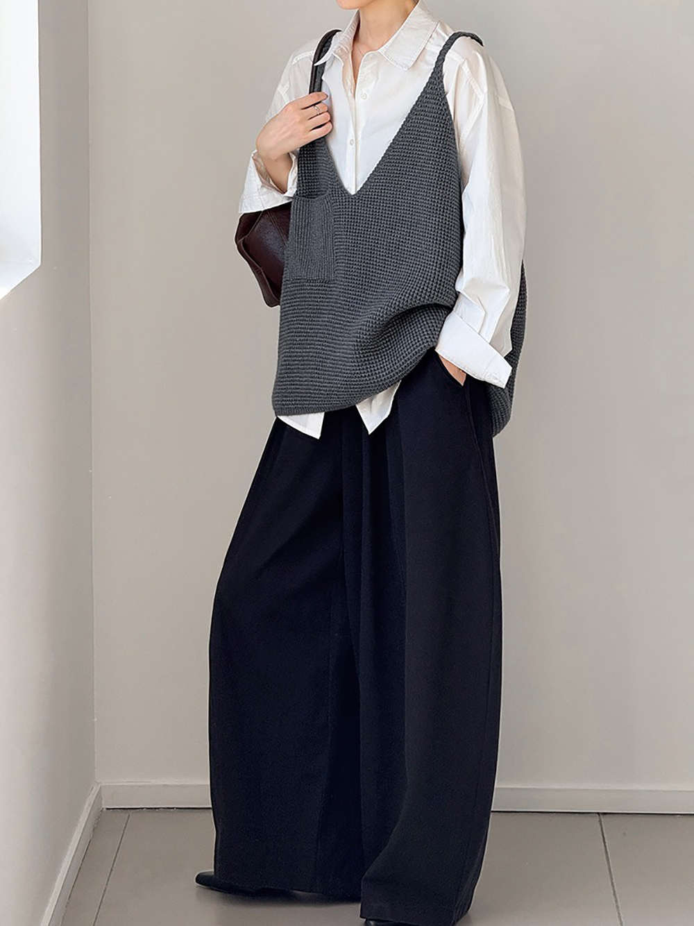 大V領口編織感背心,evaviva,8C-GW7415,大V領口編織感背心,領500,999免運