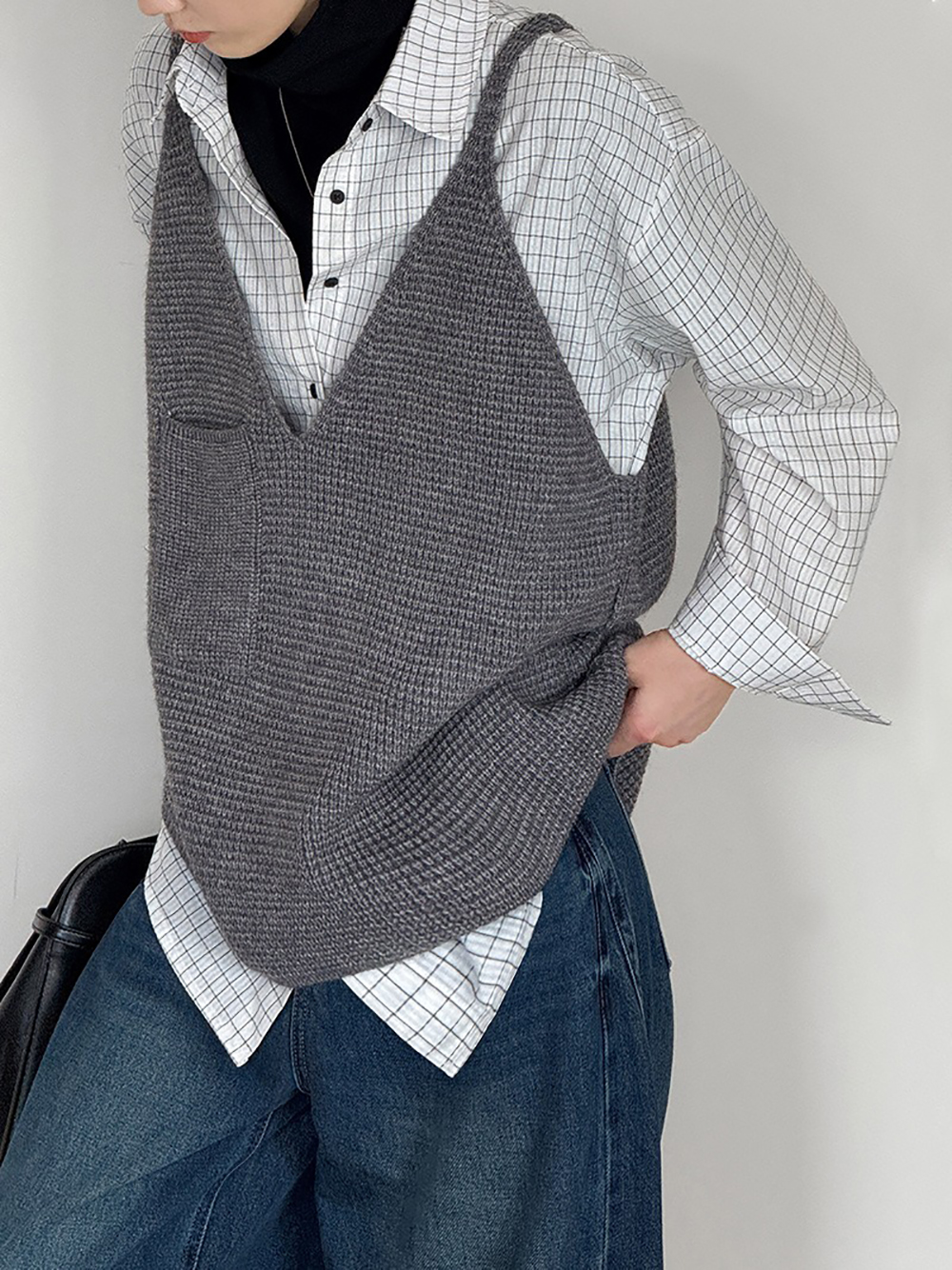 大V領口編織感背心,evaviva,8C-GW7415,大V領口編織感背心,領500,999免運