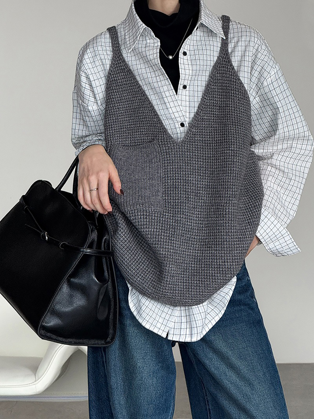 大V領口編織感背心,evaviva,8C-GW7415,大V領口編織感背心,領500,999免運