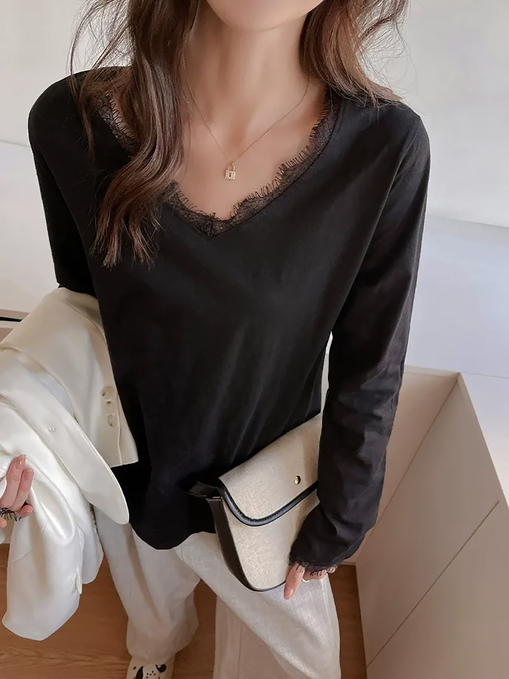 蕾絲花邊V領上衣,evaviva,8C-GX7418,蕾絲花邊V領上衣,周新品優惠,NEWARRIVAL