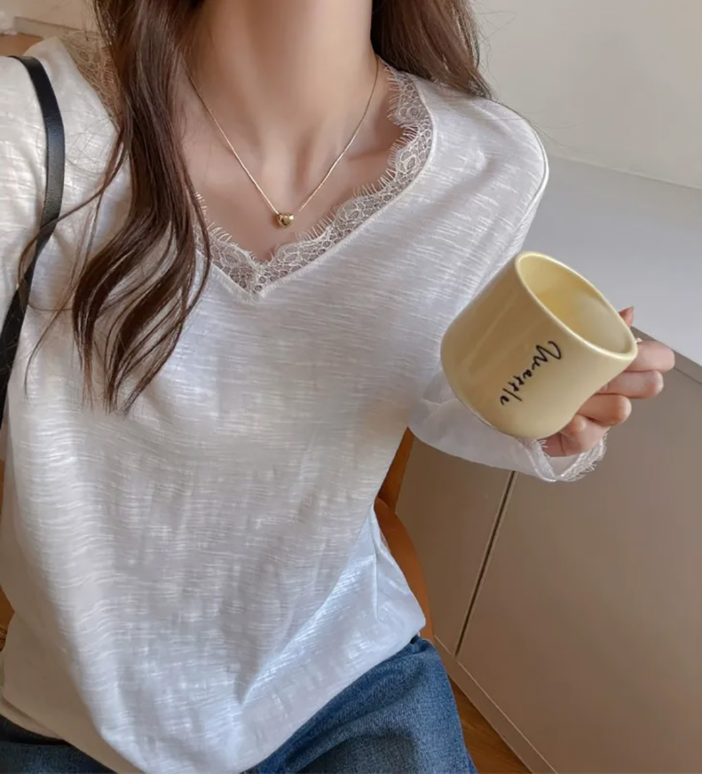 蕾絲花邊V領上衣,evaviva,8C-GX7418,蕾絲花邊V領上衣,周新品優惠,NEWARRIVAL