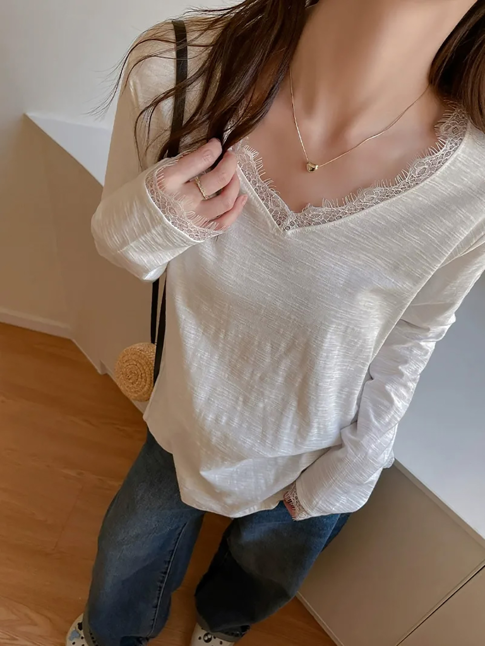 蕾絲花邊V領上衣,evaviva,8C-GX7418,蕾絲花邊V領上衣,周新品優惠,NEWARRIVAL