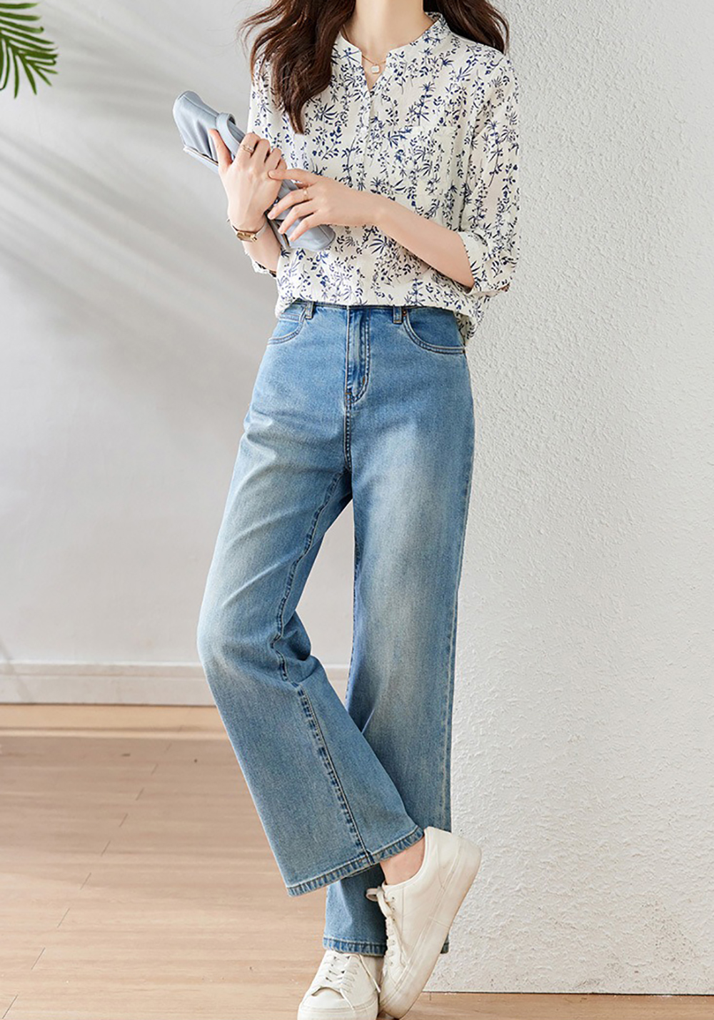 別緻小碎花七分袖襯衫,evaviva,8C-HV7409,別緻小碎花七分袖襯衫,領500,999免運