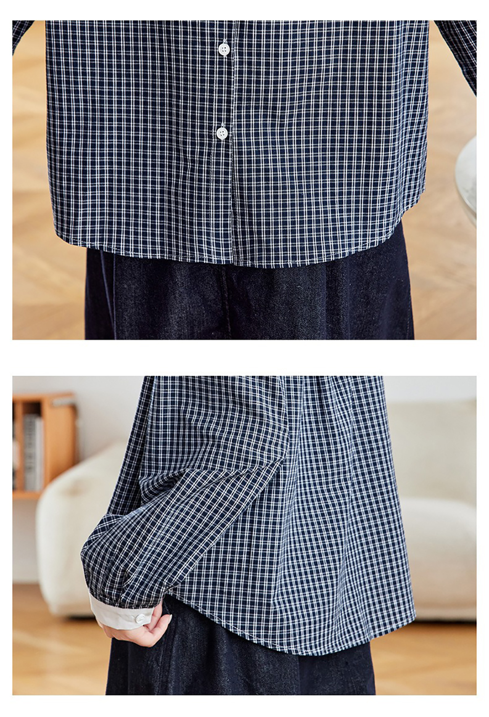 寬鬆撞色格子長袖襯衫,evaviva,8C-HV7411,寬鬆撞色格子長袖襯衫,周新品優惠,NEWARRIVAL