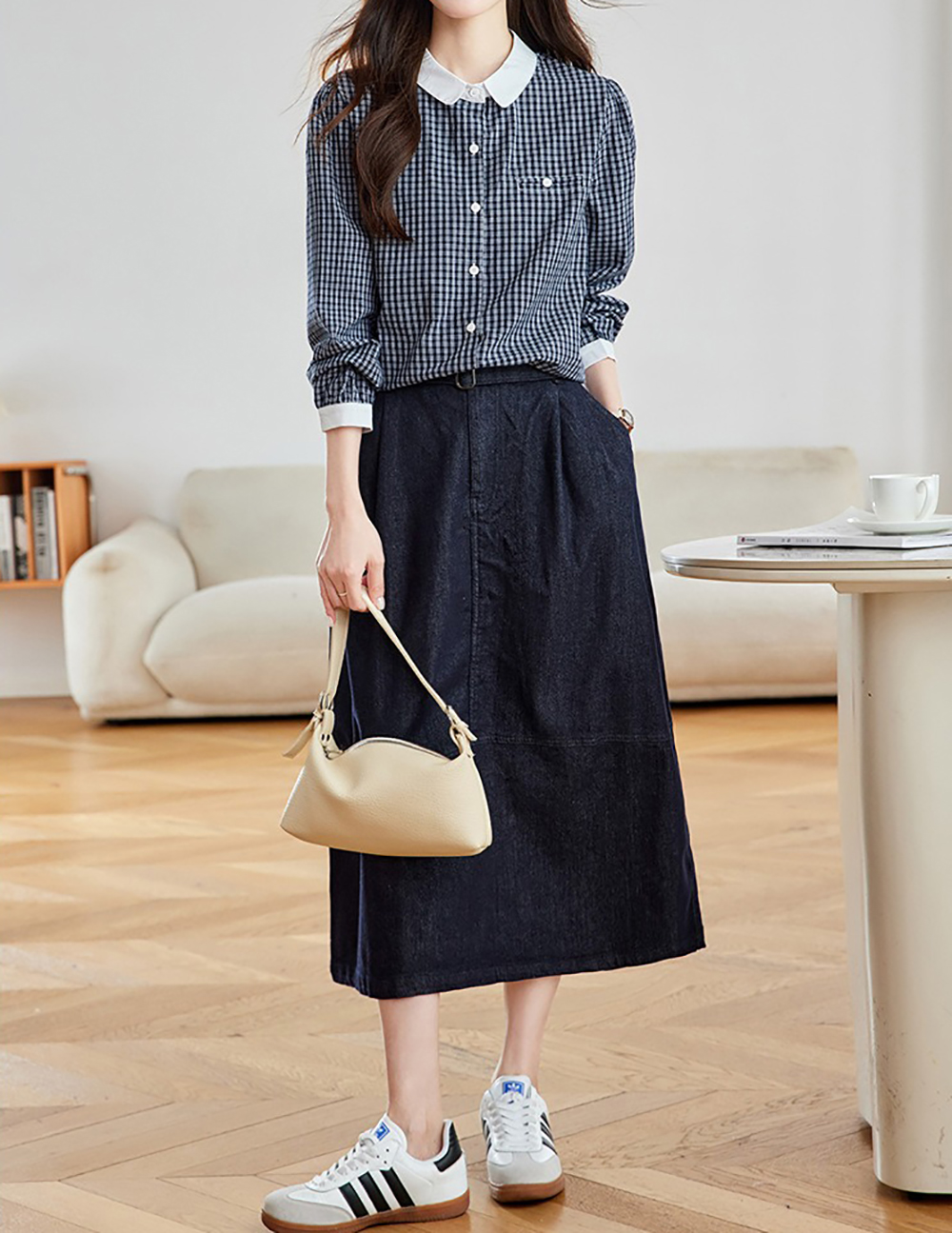 寬鬆撞色格子長袖襯衫,evaviva,8C-HV7411,寬鬆撞色格子長袖襯衫,周新品優惠,NEWARRIVAL