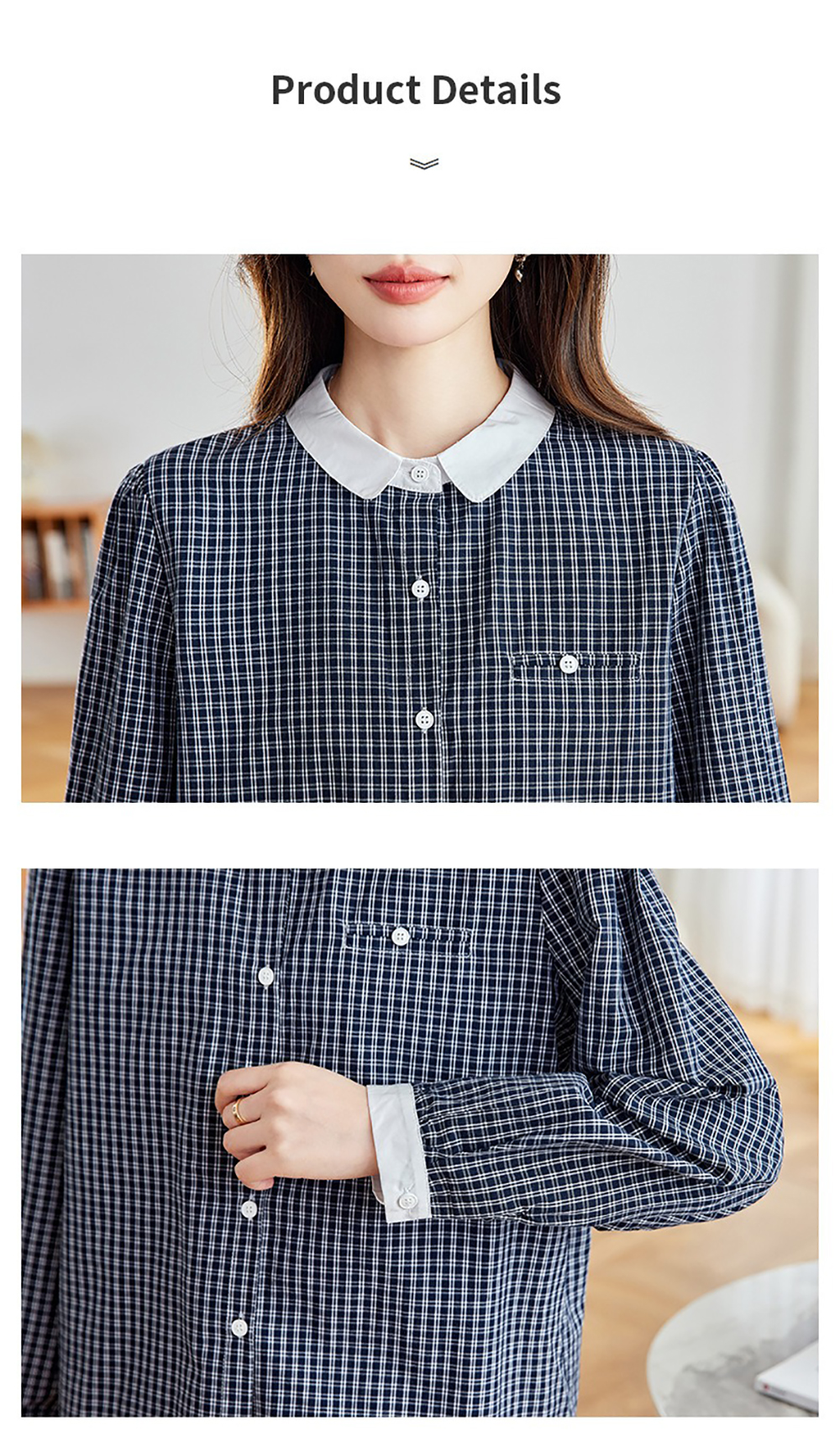 寬鬆撞色格子長袖襯衫,evaviva,8C-HV7411,寬鬆撞色格子長袖襯衫,周新品優惠,NEWARRIVAL