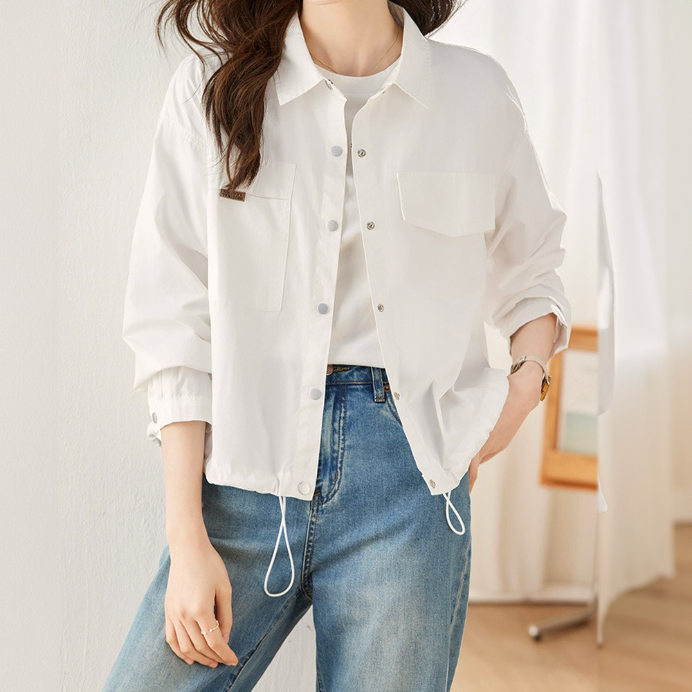 襯衫領休閒短款外套