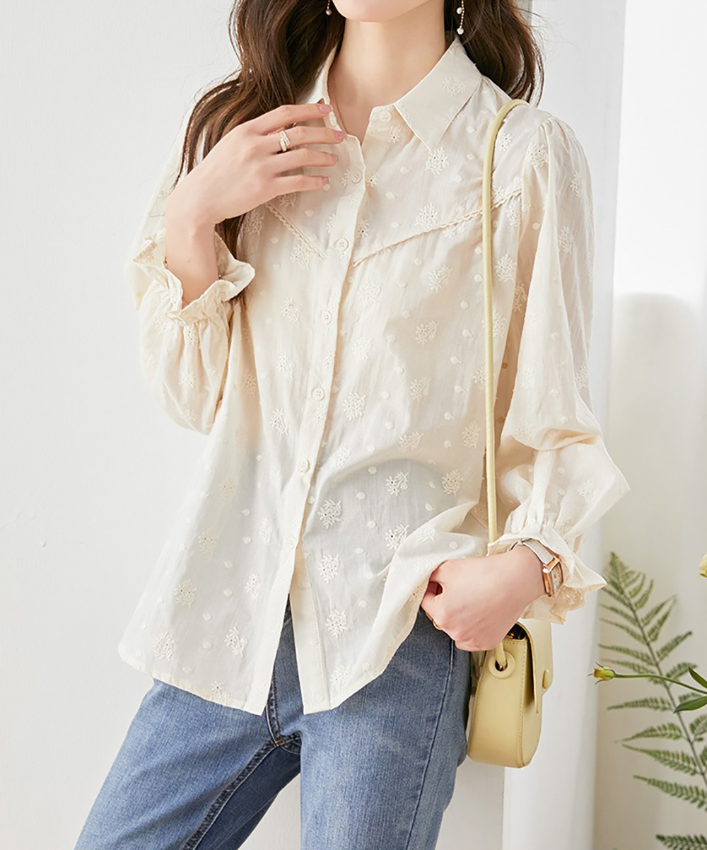 精緻刺繡純棉長袖襯衫,evaviva,8C-HV7413,精緻刺繡純棉長袖襯衫,周新品優惠,NEWARRIVAL
