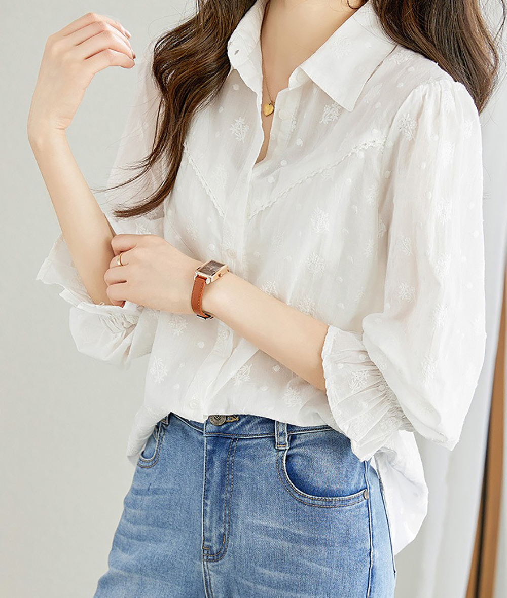 精緻刺繡純棉長袖襯衫,evaviva,8C-HV7413,精緻刺繡純棉長袖襯衫,周新品優惠,NEWARRIVAL