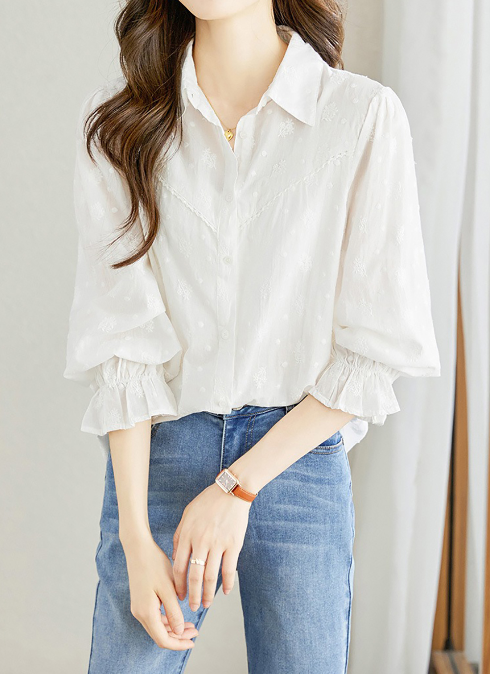 精緻刺繡純棉長袖襯衫,evaviva,8C-HV7413,精緻刺繡純棉長袖襯衫,周新品優惠,NEWARRIVAL