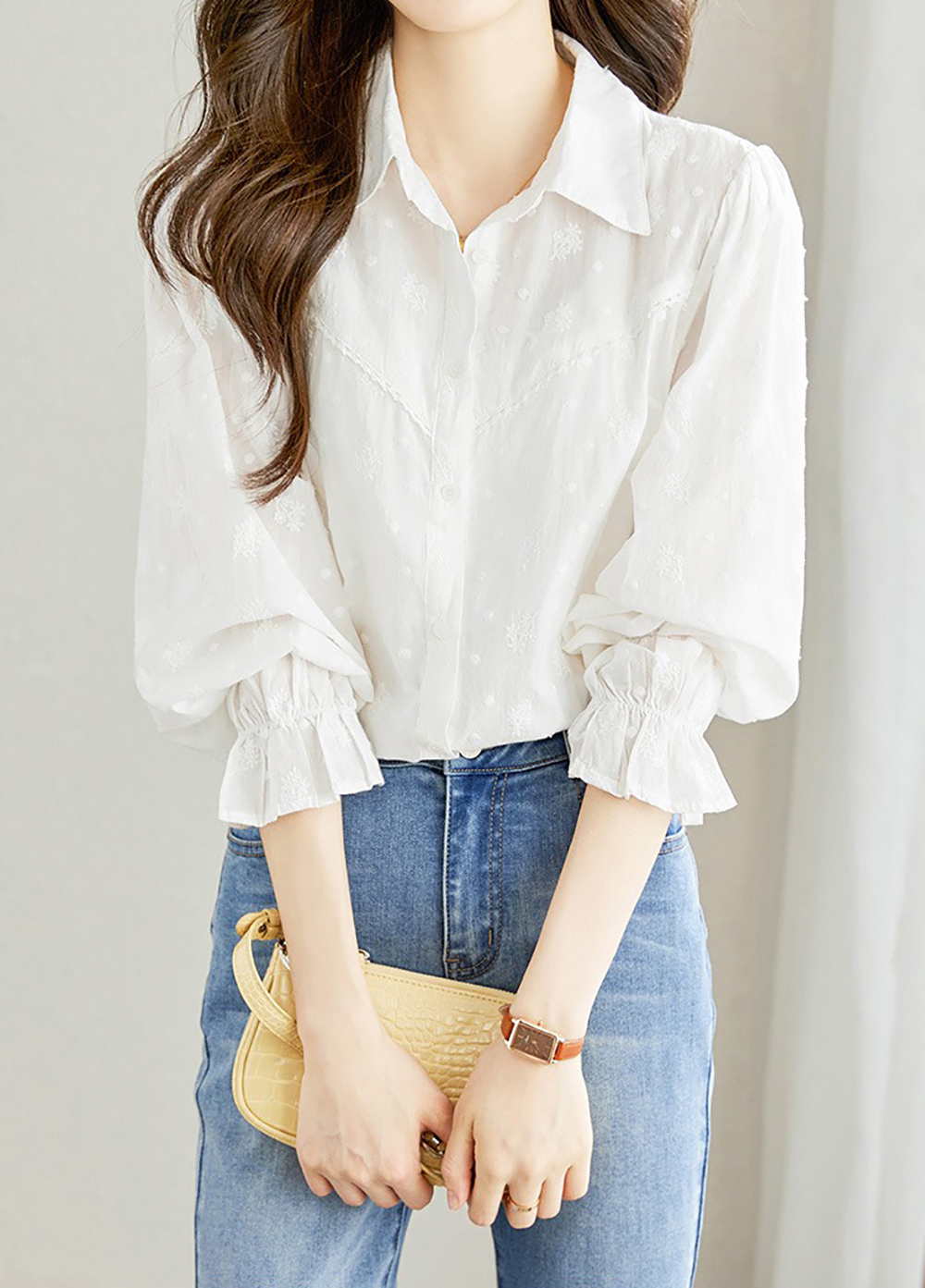 精緻刺繡純棉長袖襯衫,evaviva,8C-HV7413,精緻刺繡純棉長袖襯衫,周新品優惠,NEWARRIVAL