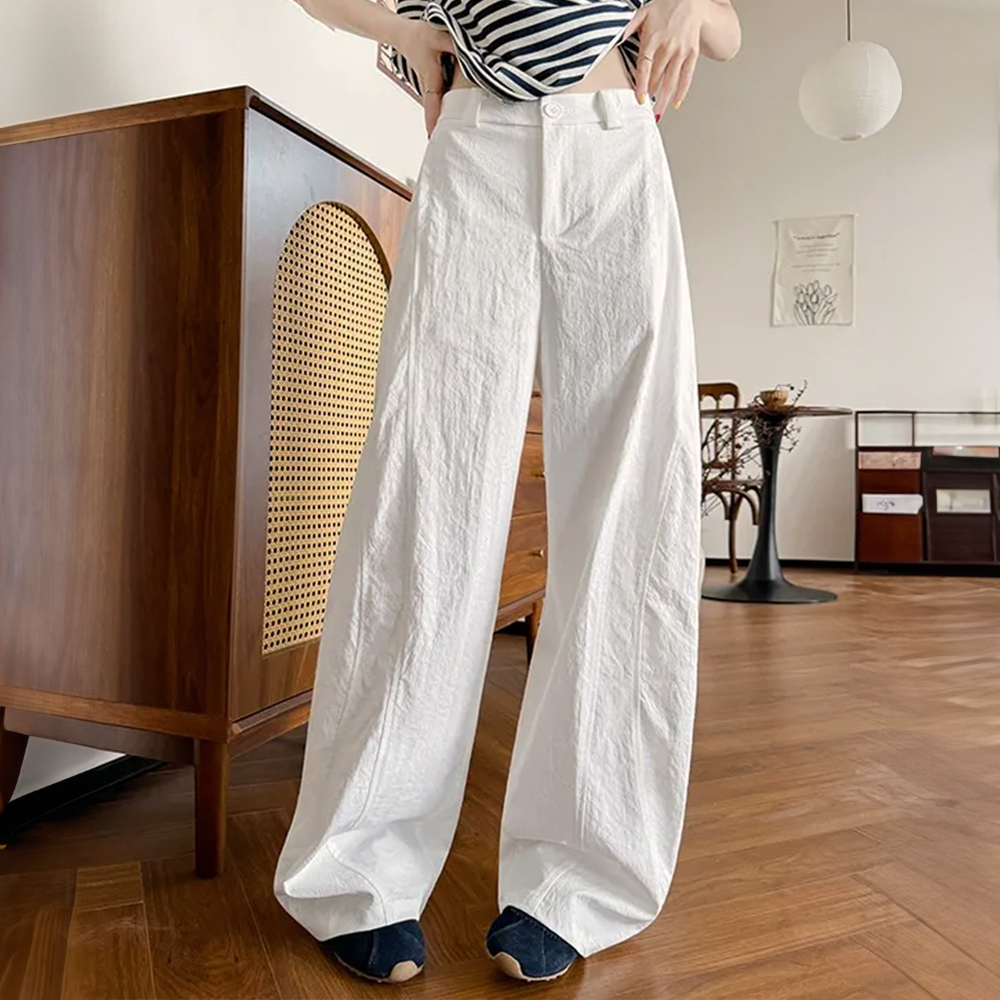 高腰簡約休閒繭型長褲