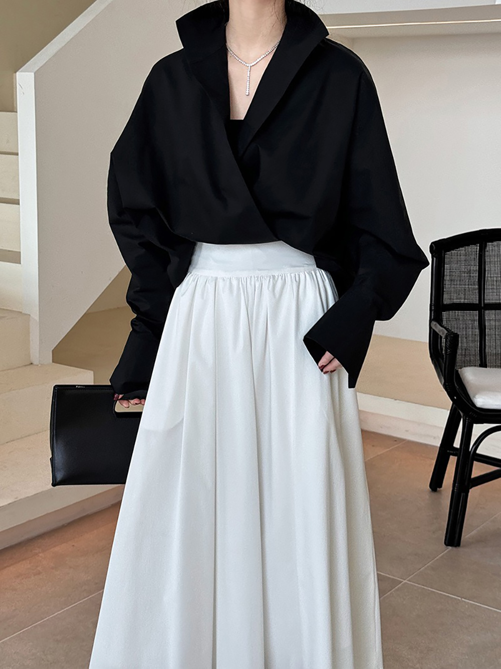 深V立領蝙蝠袖襯衫,evaviva,U2-ZA09175,深V立領蝙蝠袖襯衫,領500,999免運