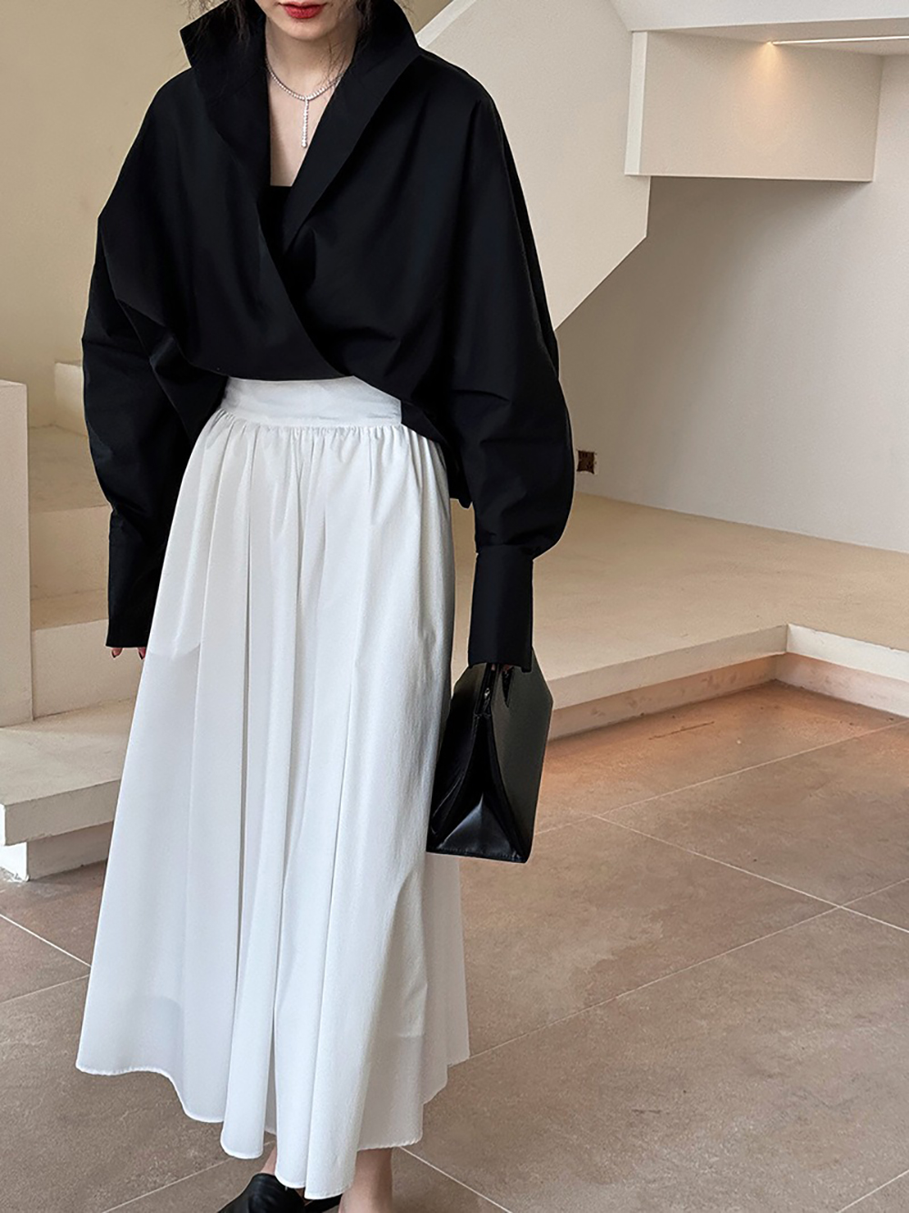 深V立領蝙蝠袖襯衫,evaviva,U2-ZA09175,深V立領蝙蝠袖襯衫,領500,999免運