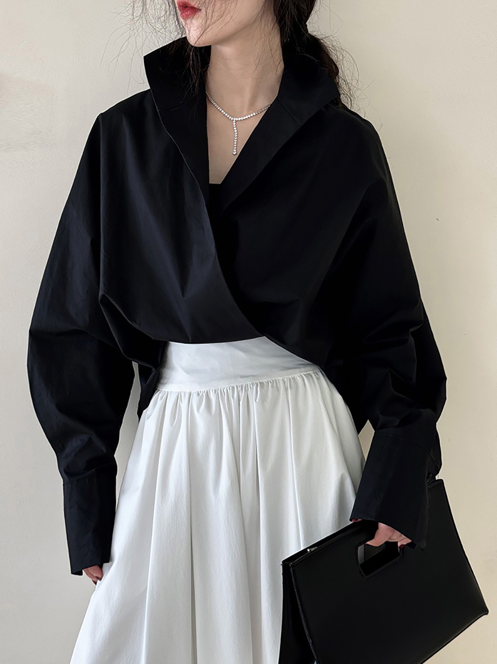 深V立領蝙蝠袖襯衫,evaviva,U2-ZA09175,深V立領蝙蝠袖襯衫,領500,999免運