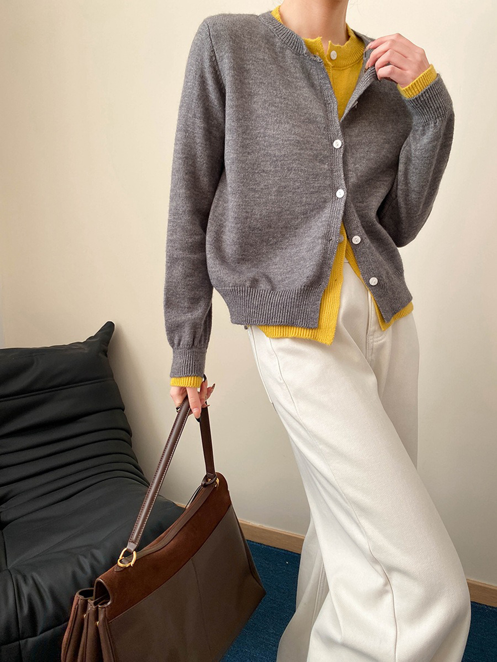 假兩件撞色開襟上衣,evaviva,4N-ZA09182,假兩件撞色開襟上衣,領500,999免運