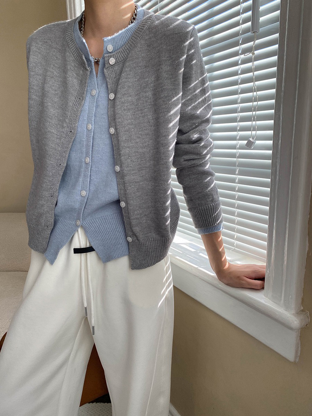 假兩件撞色開襟上衣,evaviva,4N-ZA09182,假兩件撞色開襟上衣,領500,999免運