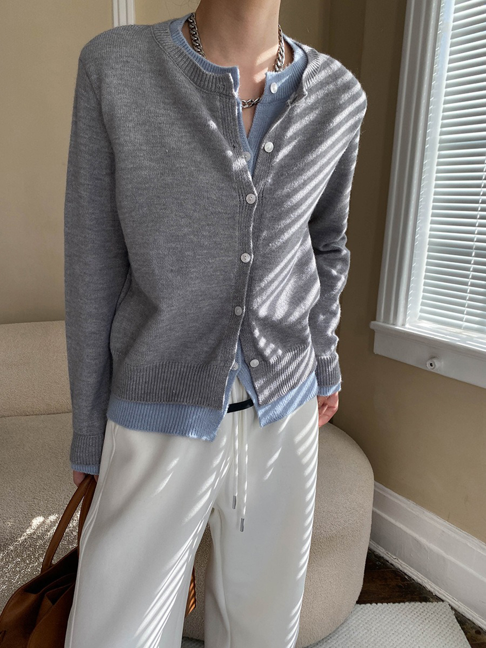 假兩件撞色開襟上衣,evaviva,4N-ZA09182,假兩件撞色開襟上衣,領500,999免運